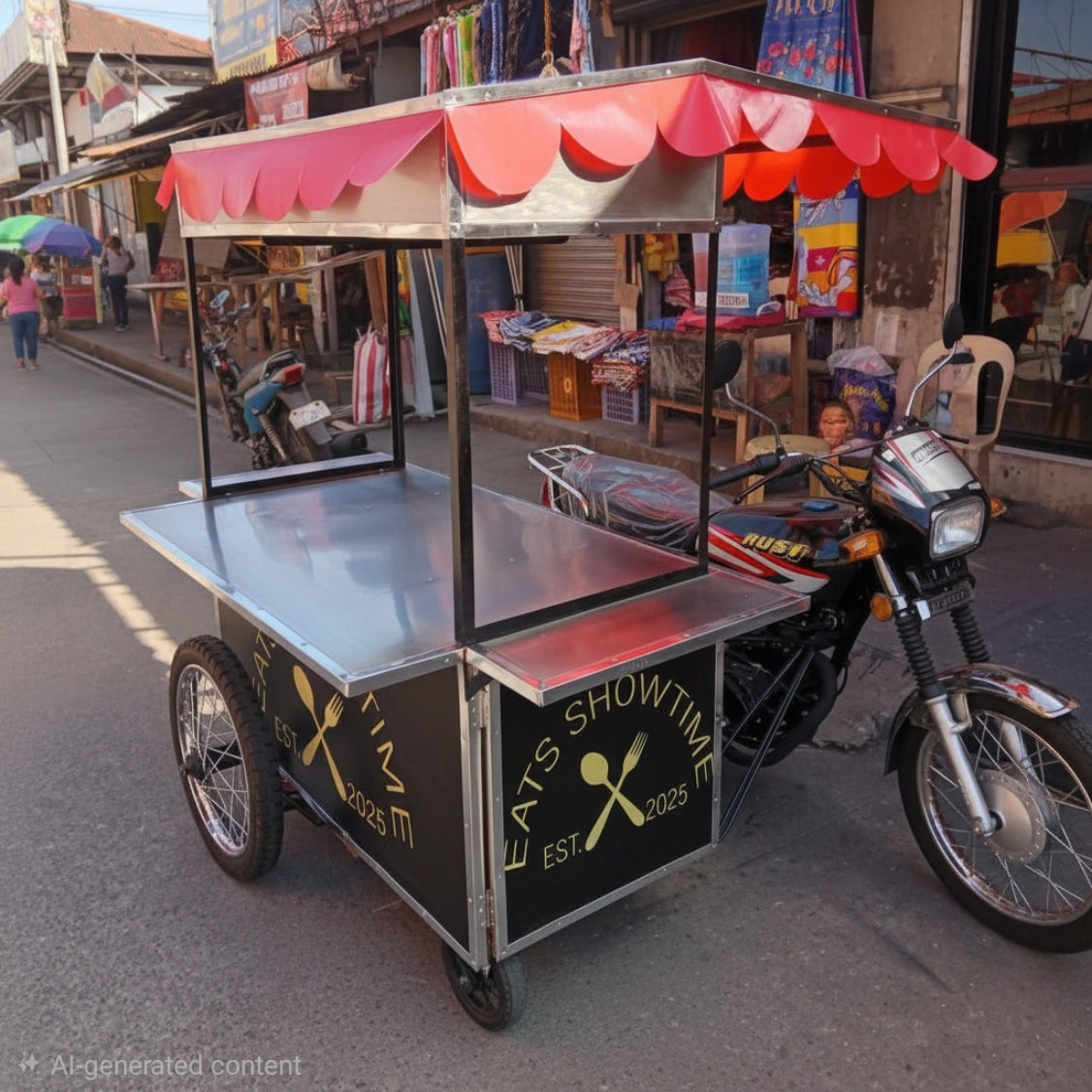 ☆ EXCLUSIVE: Food Cart Business Full Package + Siomai King Products — Heavy Duty Mobile Stainless Steel Food Cart