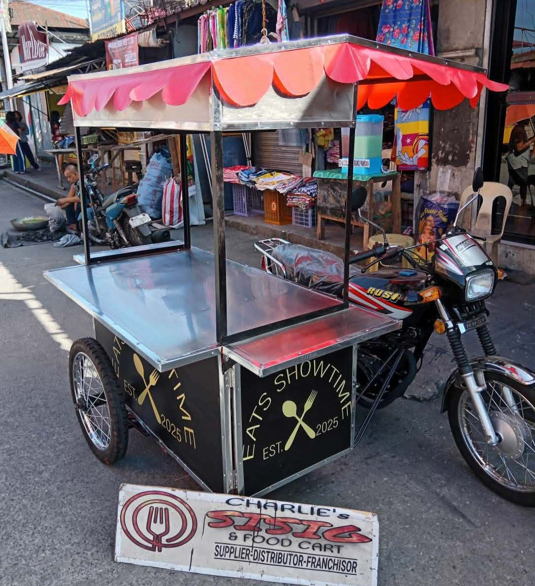 ☆ EXCLUSIVE: Food Cart Business Full Package + Siomai King Products — Heavy Duty Mobile Stainless Steel Food Cart