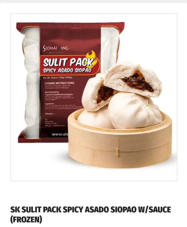 Sk Sulit Pack Spicy Asado Siopao with Sauce (10pcs Frozen)