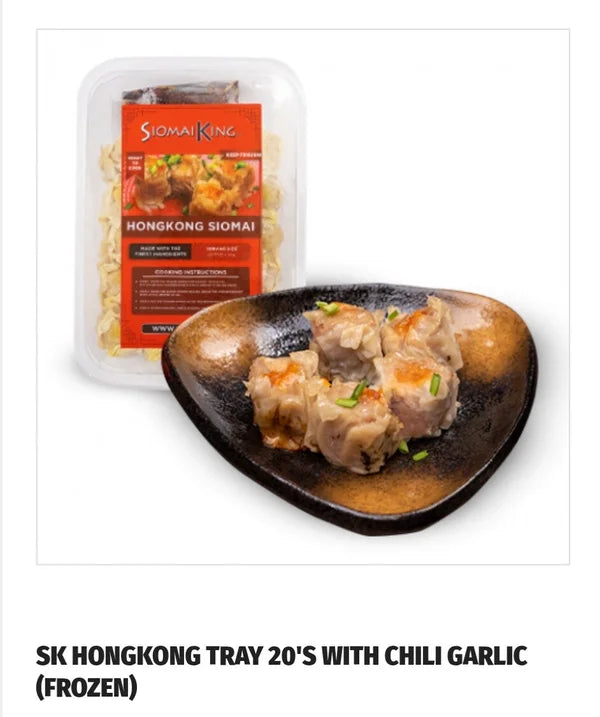 SK Hongkong Siomai Tray 20's with Chili Garlic Sauce (20pcs Frozen)