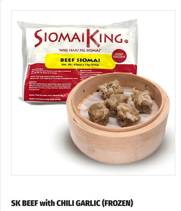 SK Beef Siomai with Chili Garlic Sauce (40pcs Frozen)