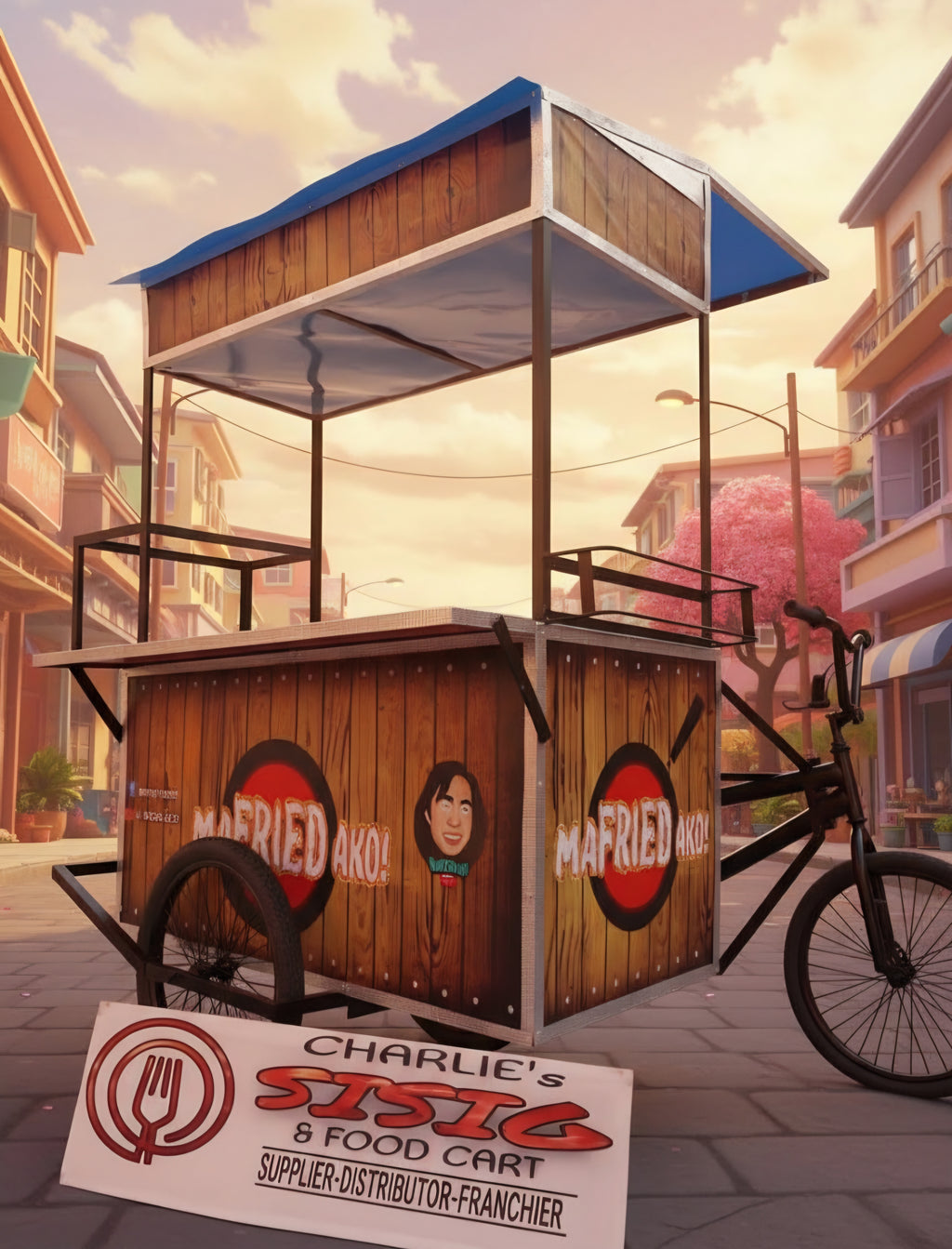 ☆ EXCLUSIVE: Food Cart Business Full Package + Siomai King Products — Heavy Duty Stainless Steel Bike Food Cart