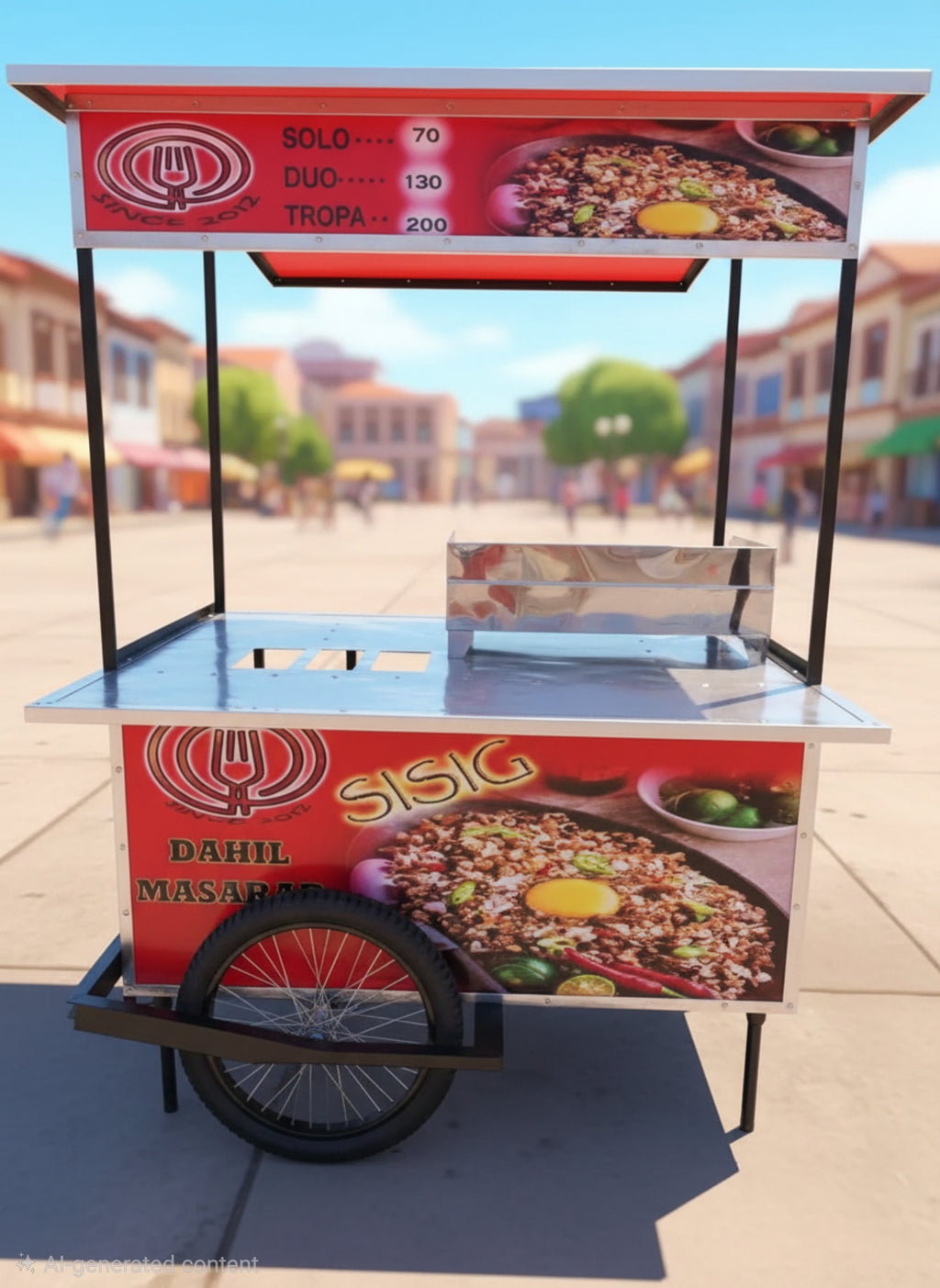 ☆ EXCLUSIVE: Food Cart Business Full Package + Siomai King Products — Oversize Bike Heavy Duty Stainless Steel Food Cart