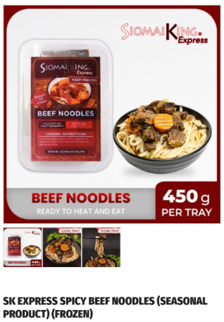 SK Express Spicy Beef Noodles (Seasonal and Frozen)
